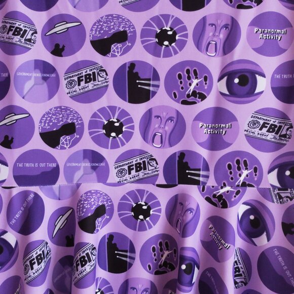 Kate Gabrielle X-Files opening credits novelty print sample dress size Small - Picture 2 of 4